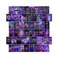 2026 New Material Laser Art Paper Purple Neon Photo Picture Aesthetic Wall Collage Kit