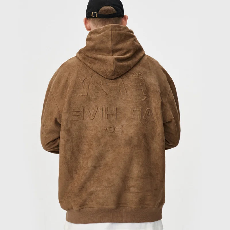 100% Cotton Men Custom Logo Sweatshirt Unisex Letter Printing 3D Embossed Hoodie