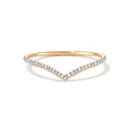 High End 18K Gold Plated  Moissanite Pave 925 Sterling Silver V Arrow Rings Band Rings for Women Silver Jewelry