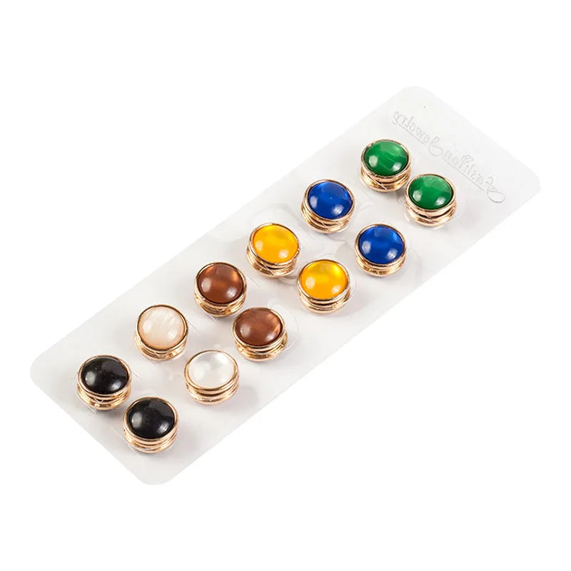 Wholesale No-Snag Magnetic Opal Scarf Pins Colorful Hijab Button Brooches for Muslim Clothing Apparel for Parties Weddings Gifts