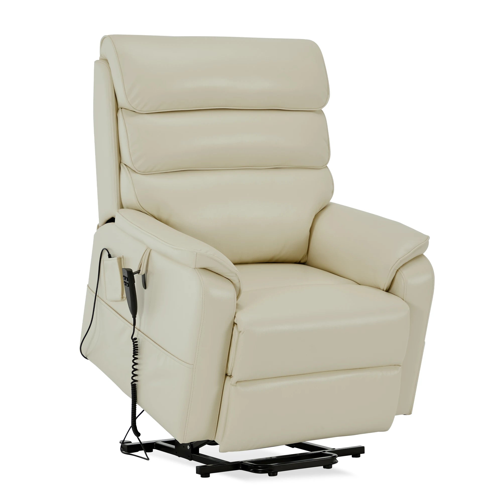 Large Power Lift Chair Oversized Big Man Lay Flat Recliner Dual Motor Heat Massage Flat Lifting Chair