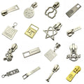 Decorative Accessory Gun Color logo Engraved Clothing Metal Zip Puller With Slider
