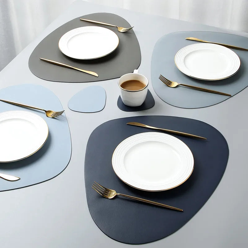PU Leather Elegant Placemat Pad Dining Table Mat Decor Mat Heat Insulation Placemats
