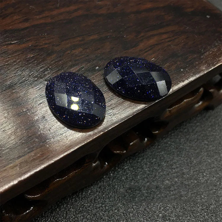 DIY 13*18mm Oval Shape Blue Sand Stone Cabochon Gemstone
