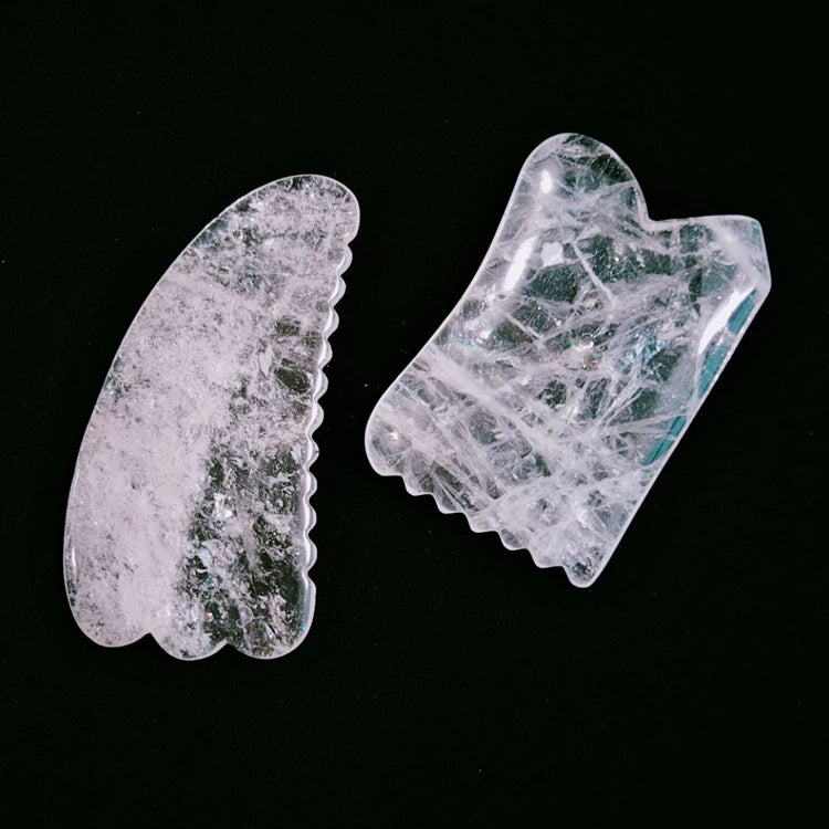 HZ New Shape Jade Gua Sha Tools Clear Quartz Gua Sha Professional Healing Stone Facial Skincare Guasha Boards