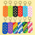 Trendy PVC Rubber Keychain with Holes Functional Storage for Small Accessories & Kawaii Keychains in Bulk