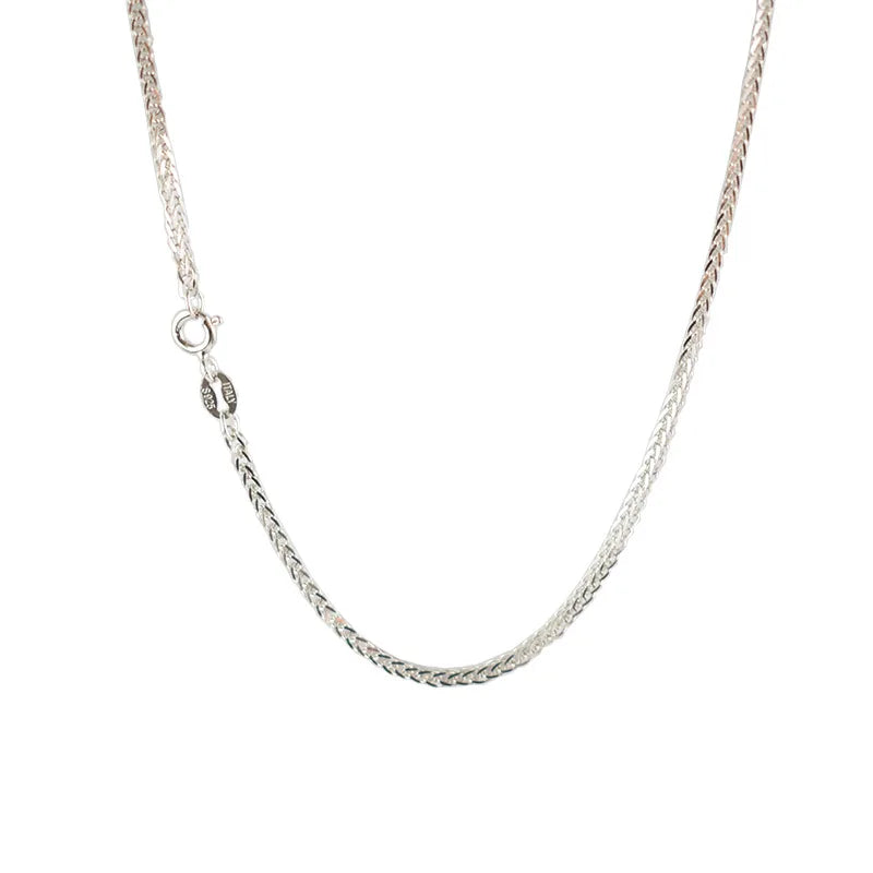 Simple Necklace Sweater Chain Jewelry S925 Sterling Silver Chopin Chain  for Men and Women Hiphop