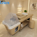 Popular Head Spa Beauty Salon Furniture Hair Washing Shampoo Chairs Shampoo Bed with Steamer for Barber Shop Hair Salon Use