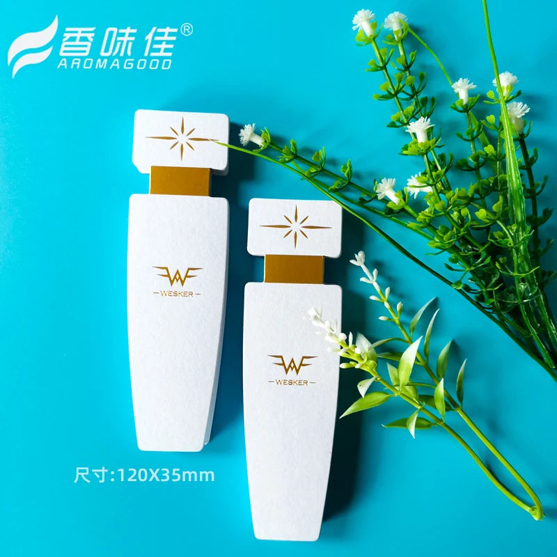 Customized Fragrance Oil Perfume Test Strip Booklet Absorbent Art Paper Digital Printing Perfect Binding Embossed White Premium