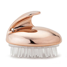 Gold Soft Silicone Round Scalp Massage Custom Hair Shampoo Brush