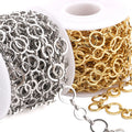 Wholesale 18K PVD Gold Plated Stainless Steel Necklace Flat Rectangle Paper Clip Link Chain for Wedding or Gift
