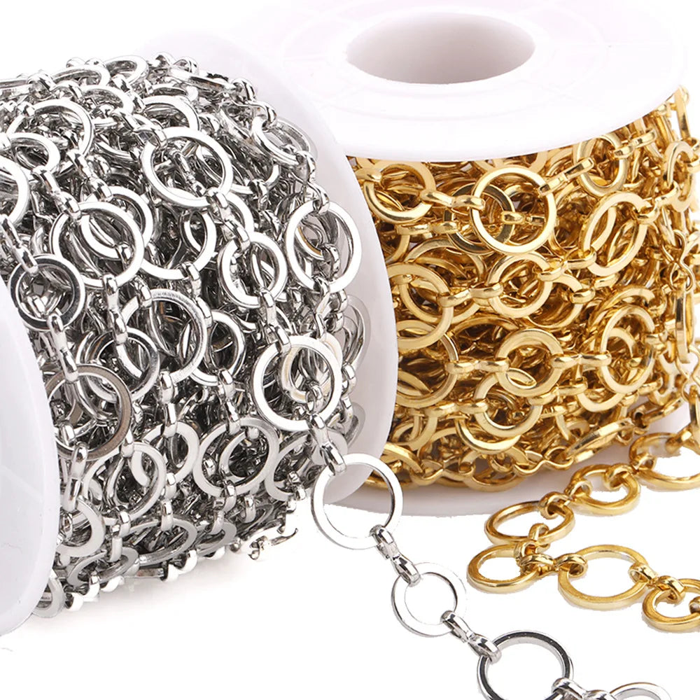Wholesale 18K PVD Gold Plated Stainless Steel Necklace Flat Rectangle Paper Clip Link Chain for Wedding or Gift