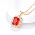 Unique Items Gift Shops Fashionable Jewelry Red Gemstone Zircon Crystal Pendent Necklace