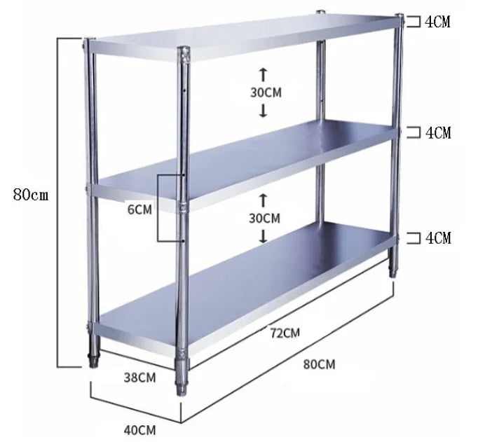 SMILE TECH Customizable Cold Rolling Steel Powder Coated Kitchen Storage Shelf Organizer Rack with Custom Color & Size