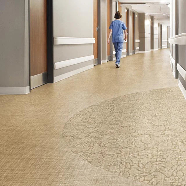 Antibacterica 100% Waterproof 3mm Thick Pvc Flooring Vinyl Plastic Floor Covering Roll for Hospital Heterogeneous Vinyl Flooring