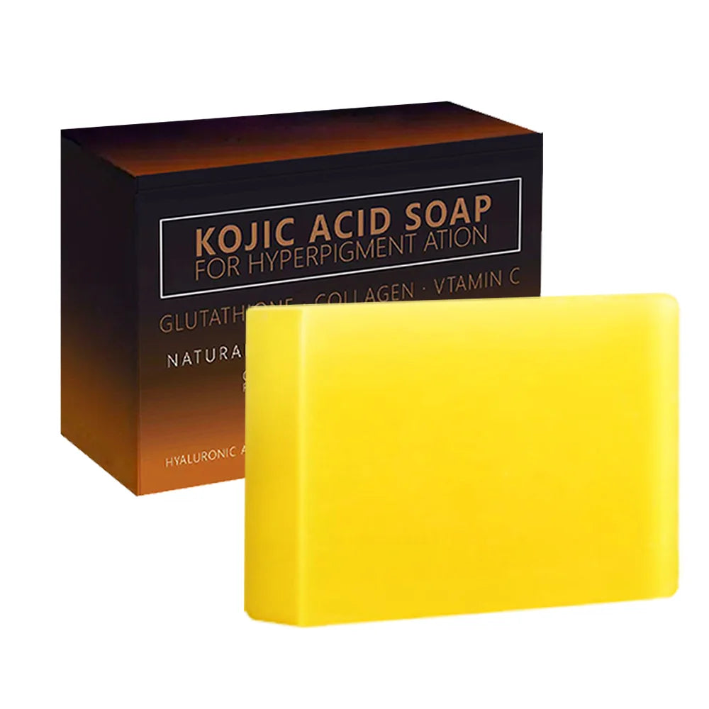 Best-Selling Natural Organic Kojic Acid Soap Whitening Lemon Tumeric Face and Body Wash Solid 100g Lucky Soap Bars