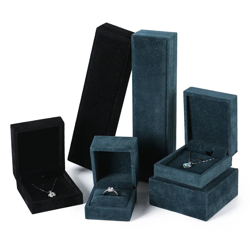 A1 Brushed Pu Leather Jewelry Packaging Box Ring Velvet Box Bracelet Necklace Earring Pendant Jewelry Display Box Wholesale