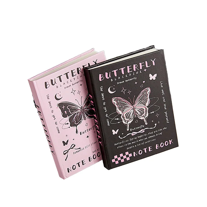 Creative Kawaii A7 Notebook with Mini Butterfly Cover Paper Material Thread Sewing Binding for School Stationery