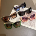 1552 Streetwear Cat Eye Sunglasses Women and Men Popular Brand Designer Custom Logo Green Sun Glasses Luxury Square Shades 2024