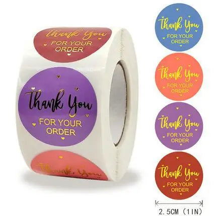 Custom Gold Foil Thank You for Your Order Thank You for You Support My Small Business Sticker Seal Label