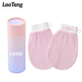 Customized Packaging Private Label Korean Style Exfoliating Mitts Hammam Kessa Gloves Viscose Body Remove Dead Skin