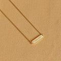 Minimalist Women's Stainless Steel Necklace Custom Engraved Mini Gold Horizontal Bar Personalized Jewelry