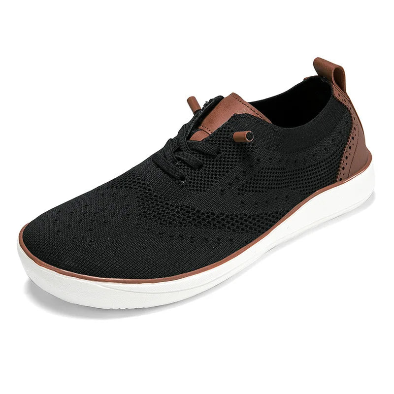 Men's Solid Colour Mesh Breathable Trainers Thick Bottom Durable Men's Casual Shoes Comfortable Soft Men's Walking Shoes