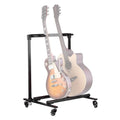 Universal Display Rack Detachable Portable Multi Guitars Stand 5 Holders with Wheels and None Slip Rubber Padding for Ac