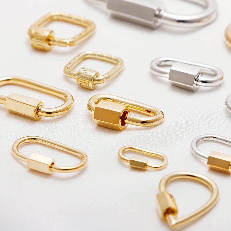 High Quality Hanging Chain 18K Gold Plated Necklace Removable Pendant Brass Spring Lock Clasp DIY Charms for Jewelry Making