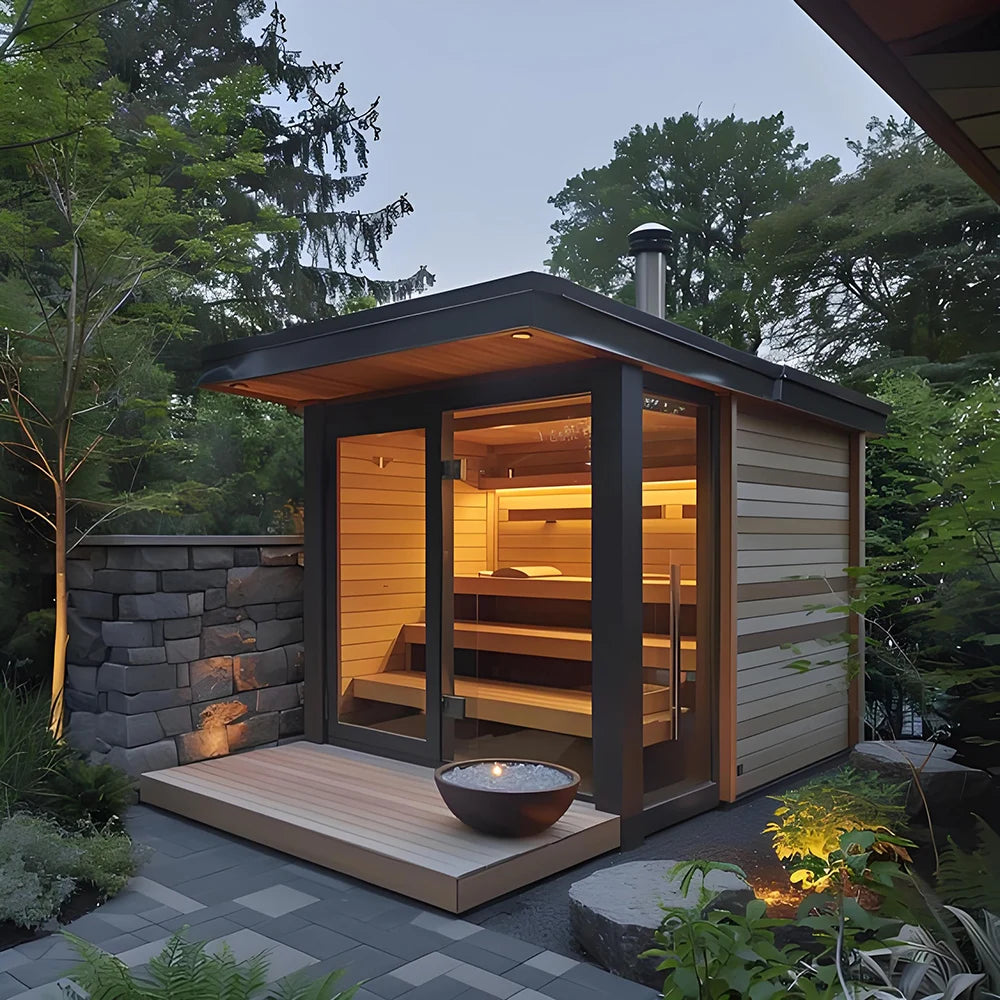 A Popular Portable Wooden Outdoor Wood-fired Sauna for 1-8 People