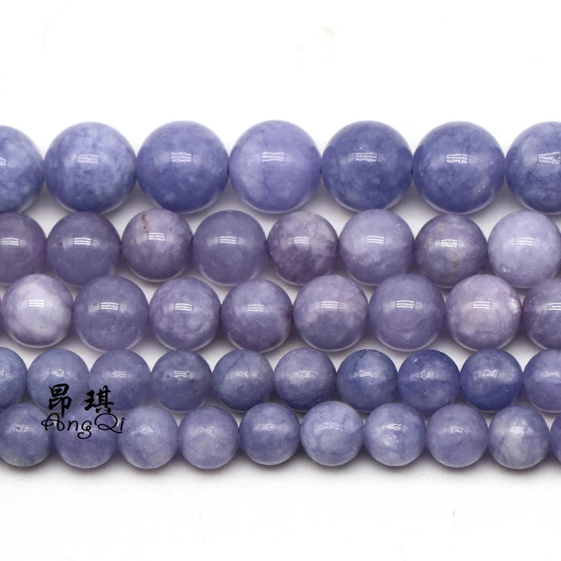 Wholesale Round Purple Lavender Chalcedony Loose Beads 4-12mm Polished Lavender Stone Beads for Jewelry Making