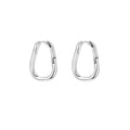 925 Sterling Silver Geometric Triangle Shaped Earrings Hoops Personalized Minimalist Style for Women