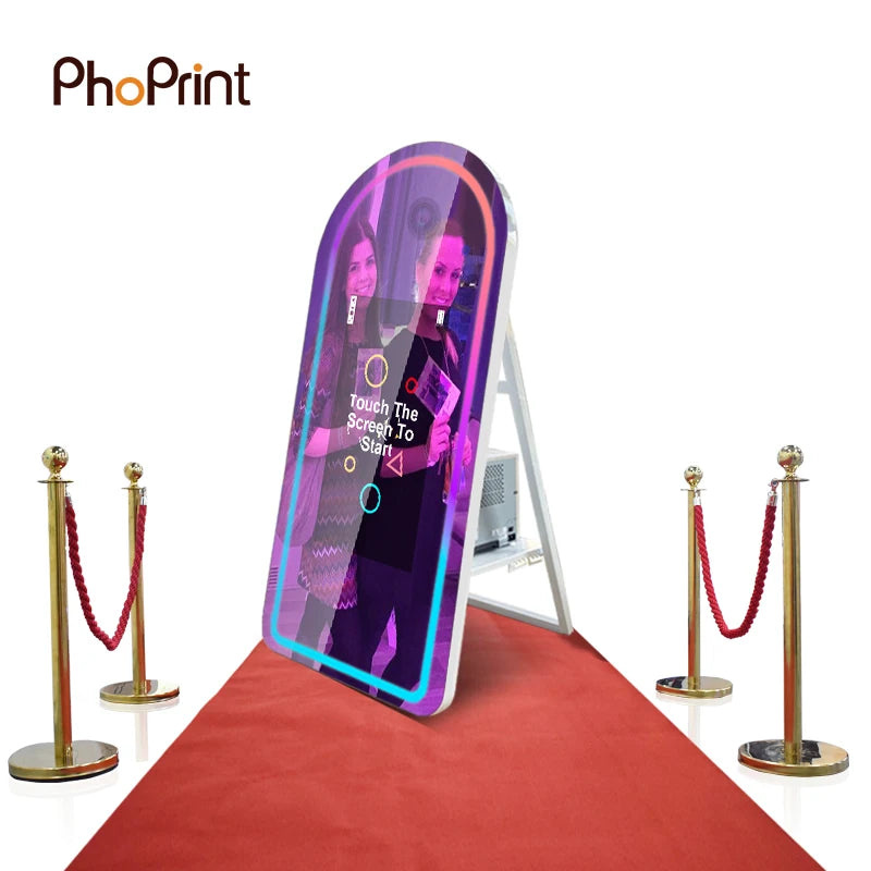 Portable Photo Mirror Photo Booth Machine 70 Inch Photo Booth With Printer and Camera for Wedding