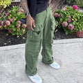 Oversize Straight Leg Casual Loose Jeans Custom Logo Washed Jeans Baggy Zip Pocket Cargo Jeans Pants Men