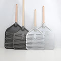 Custom Logo Pizza Tools 12Inch Aluminum Pizza Peel with Detachable Wooden Long Handle Removable Perforated Pizza Peel