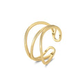 Fashion 925 Silver Rings Jewelry for Women 14K Gold Plated 925 Sterling Silver Simple Geometric Lines Adjustable Rings Wholesale