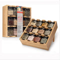 Bamboo Wall Hanging Kitchen Rack Square Shape 12 Glass Bottles Grid Arrangement Seasoning Storage Rack