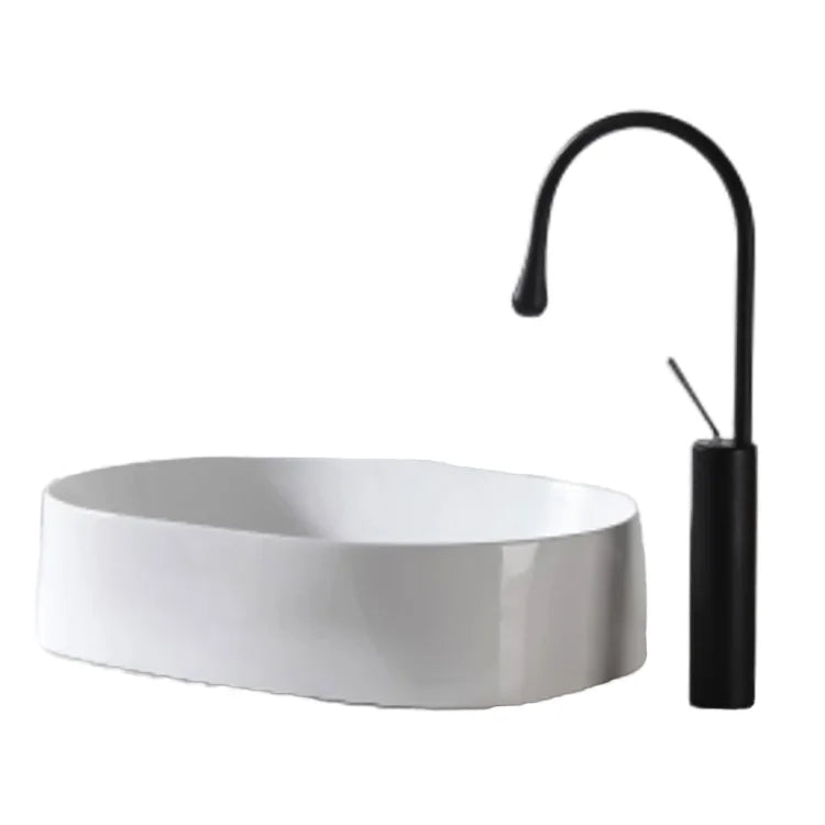 Wholesale Modern Design Round Ceramic Art Wash Basin with Countertop Sink Eco Ceramic 3-Year Warranty for Bathrooms