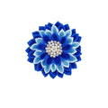 4.5 Inch Blue Pearl Silver Plated Shoulder Corsage Outfit Flower Brooch Pins for Weddings Party and Makes a Great Gift