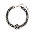 AA00065 Black Rose Handmade Beaded Necklace French Vintage Rhinestone Black Crystal Flower Choker Necklaces