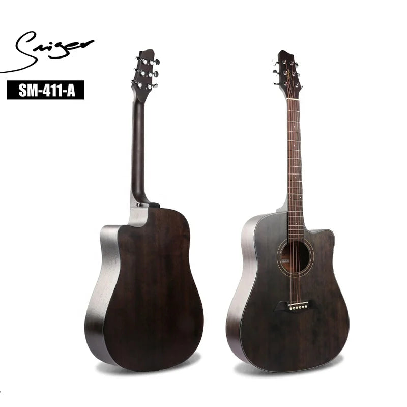 Smiger Acoustic Guitar SM-411A- AA 41 Inch Vintage Satin Cutaway Guitar Spruce&Mahogany 21 Frets Guitar Music Instrument