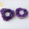 Wholesale Natural Stone Amethyst Cluster Candlestick Irregular Raw Crystal Home Decor