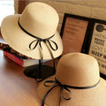 New Summer Dome High Sun Hats Omen Fashion Girl Straw Hat Ribbon Bow Beach Cap Casual Straw Flat Top Panama Caps Bone Feminino