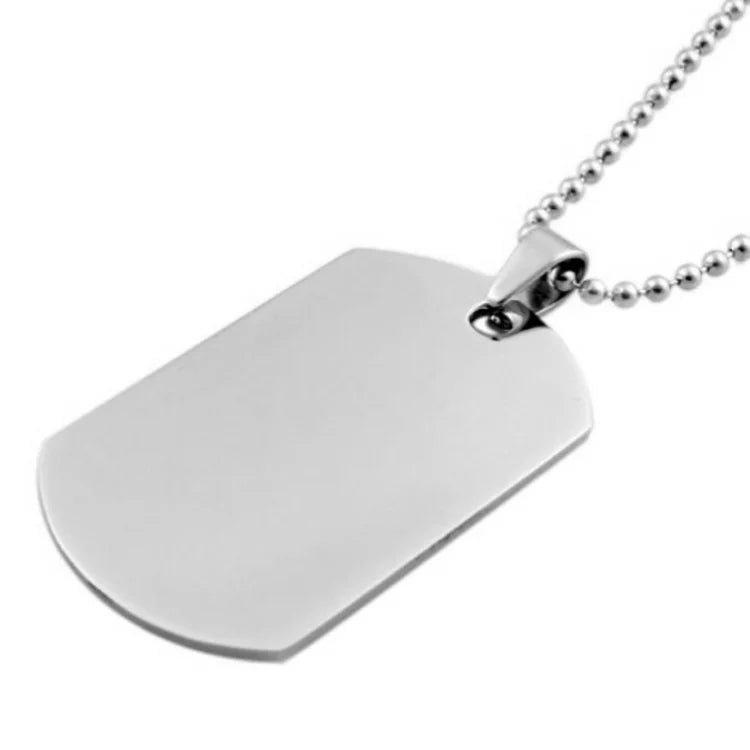 Custom Dog Tag Pendant Blank Necklace Stainless Steel Pet Name Tags