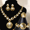African Wedding Necklace Wholesale Jewellery New Women's Fashion 18k Gold Color Luxury Wedding Jewelry Set