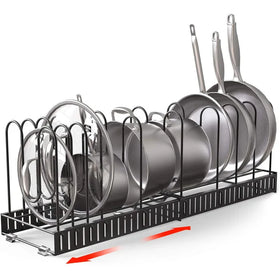 Multi-Funtion Pot Pan Storage Rack 5 Tiers Pot Frying Pan Lid Storage Rack Organizer Kitchen Cookware Stand Holder Pans Holder