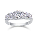 SGARIT Fashion Jewelry 925 Silver 18K White Gold Plated Five Stone Engagement Ring 1 Carat Women Moissanite Diamond Ring