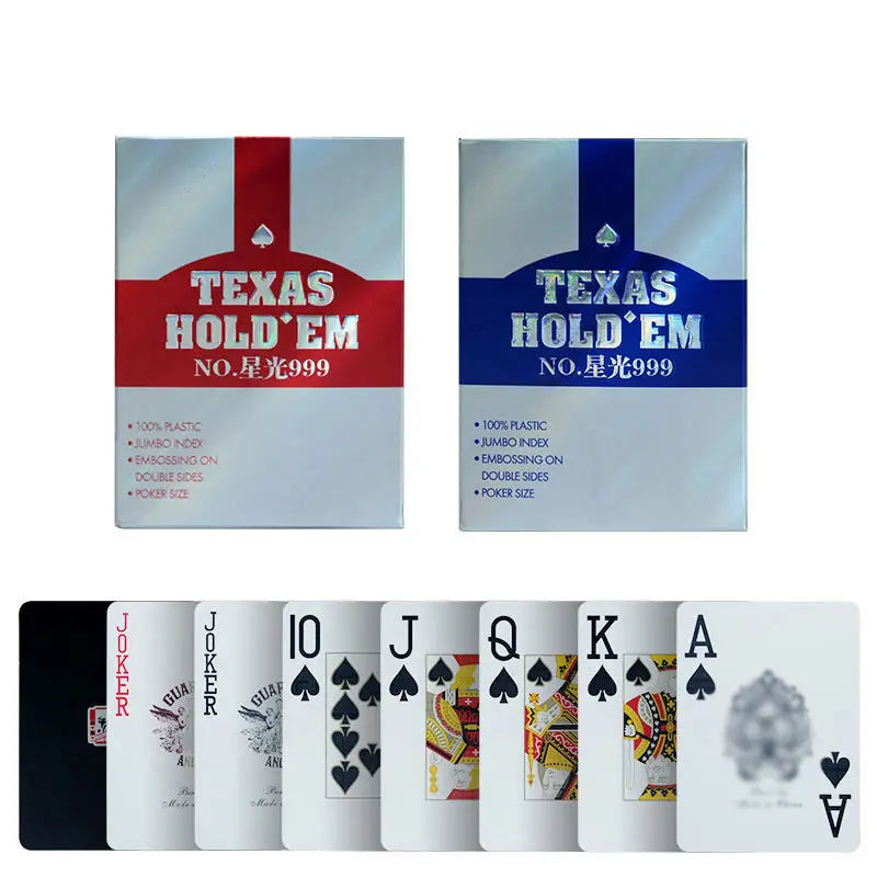 Texas Hold'em 100% PVC Plastic Playing Card Family Game Poker Cards Waterproof Poker for Board Games