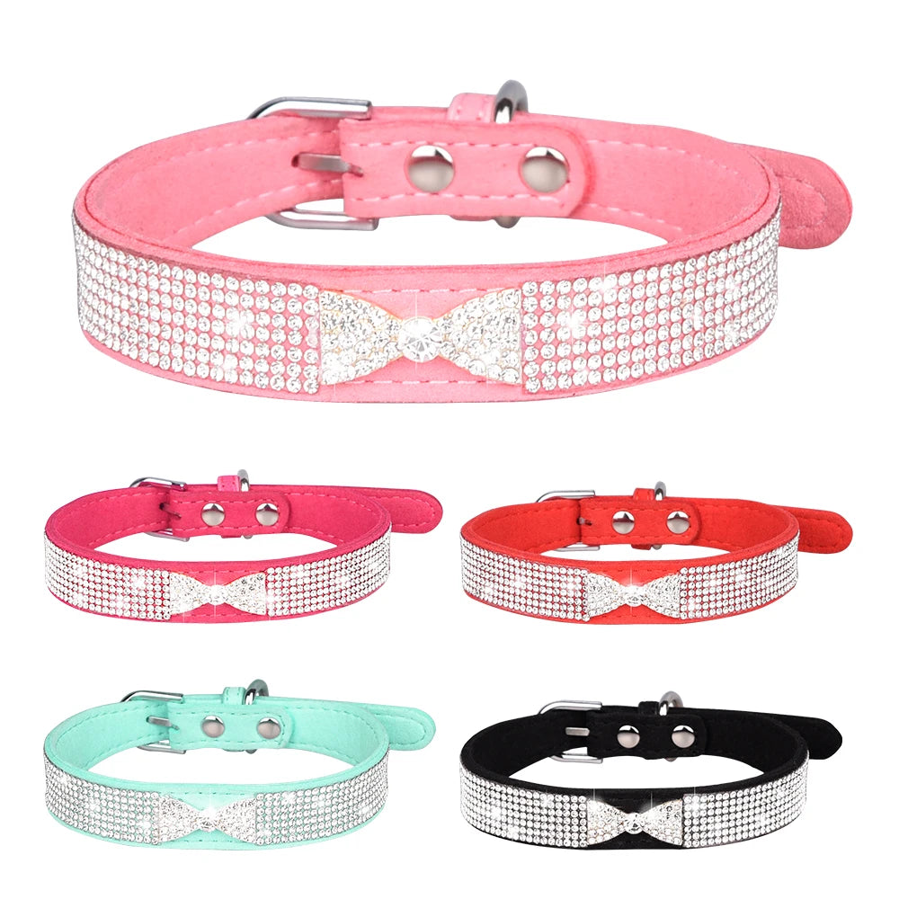 Diamond Bling Bling Rhinestone Dog Collars Thick Luxury