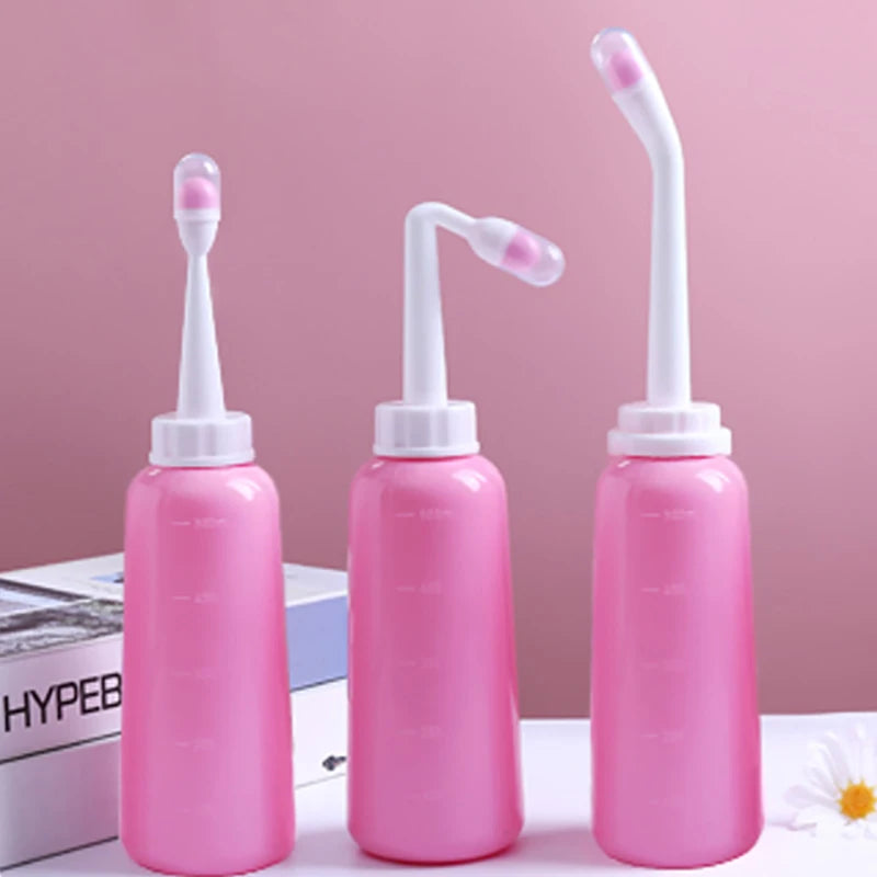 Surgical Medical 500ml PP Bottle with Two Nozzles Female Vaginal Douche Pump for Vagina Flusher Cleaner Feminine Hygiene Product